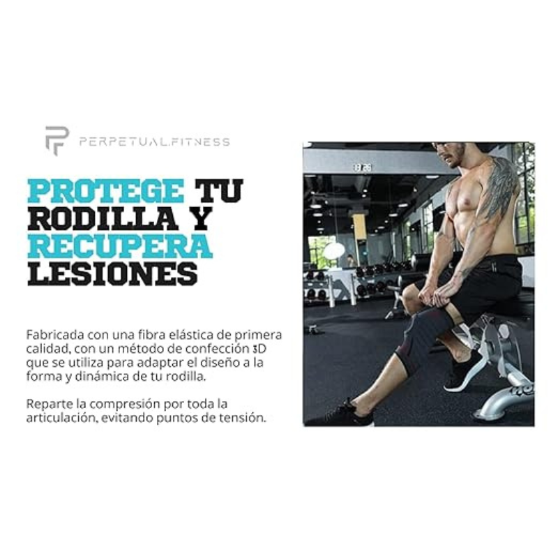 Rodillera Deportiva Perpetual Compresiva Protectora Ajustable Entrenamiento Gym_2
