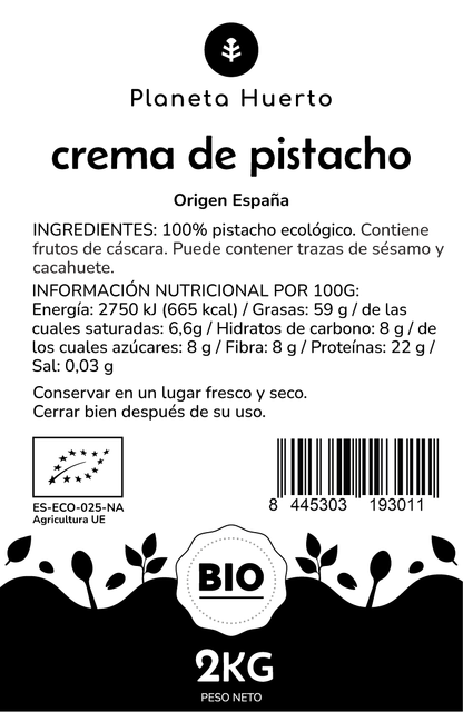 Crema de Pistacho ECO Planeta Huerto 2kg