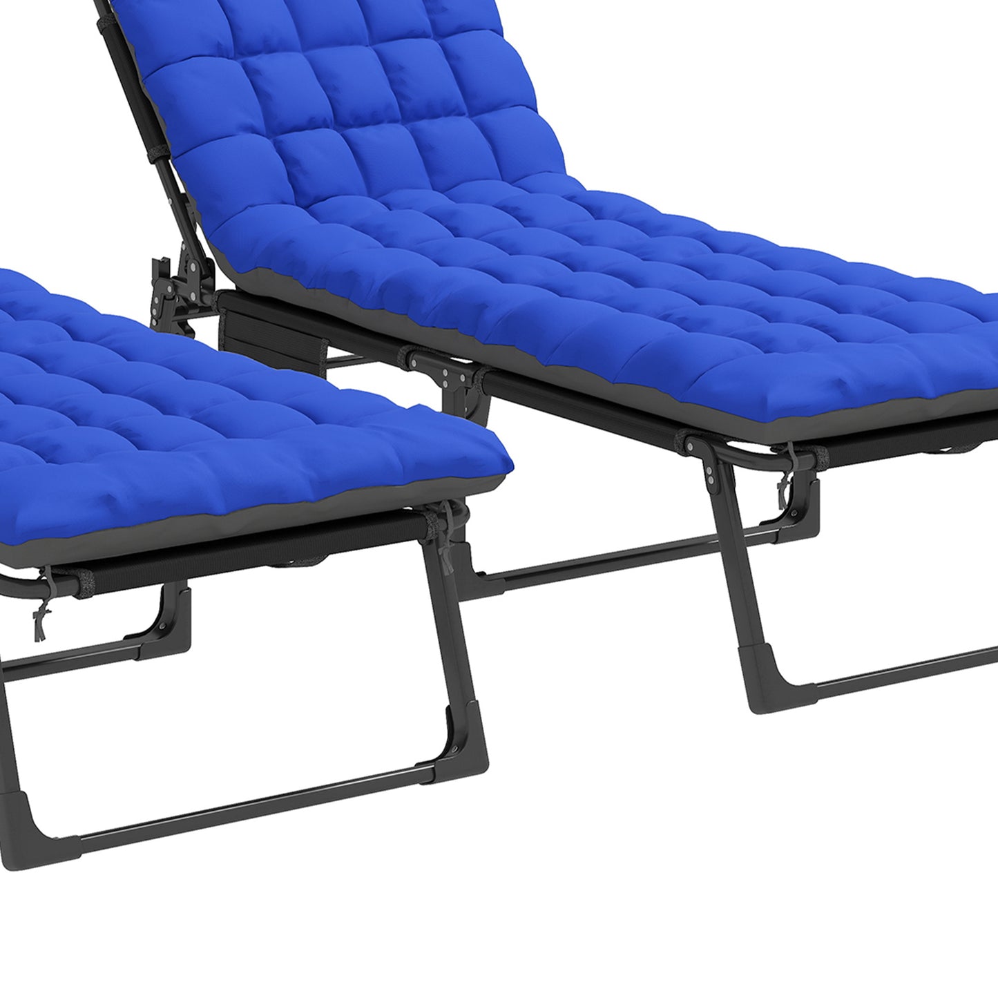 Outsunny Set De 2 Tumbonas Plegables Reclinables Con Cojines Y Bolsillo Azul_4