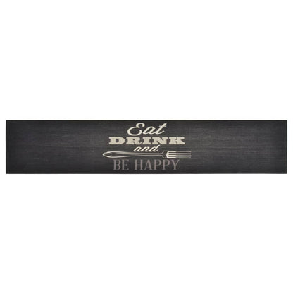 Vidaxl Alfombra De Cocina Lavable Terciopelo Negro 60x300 Cm_1