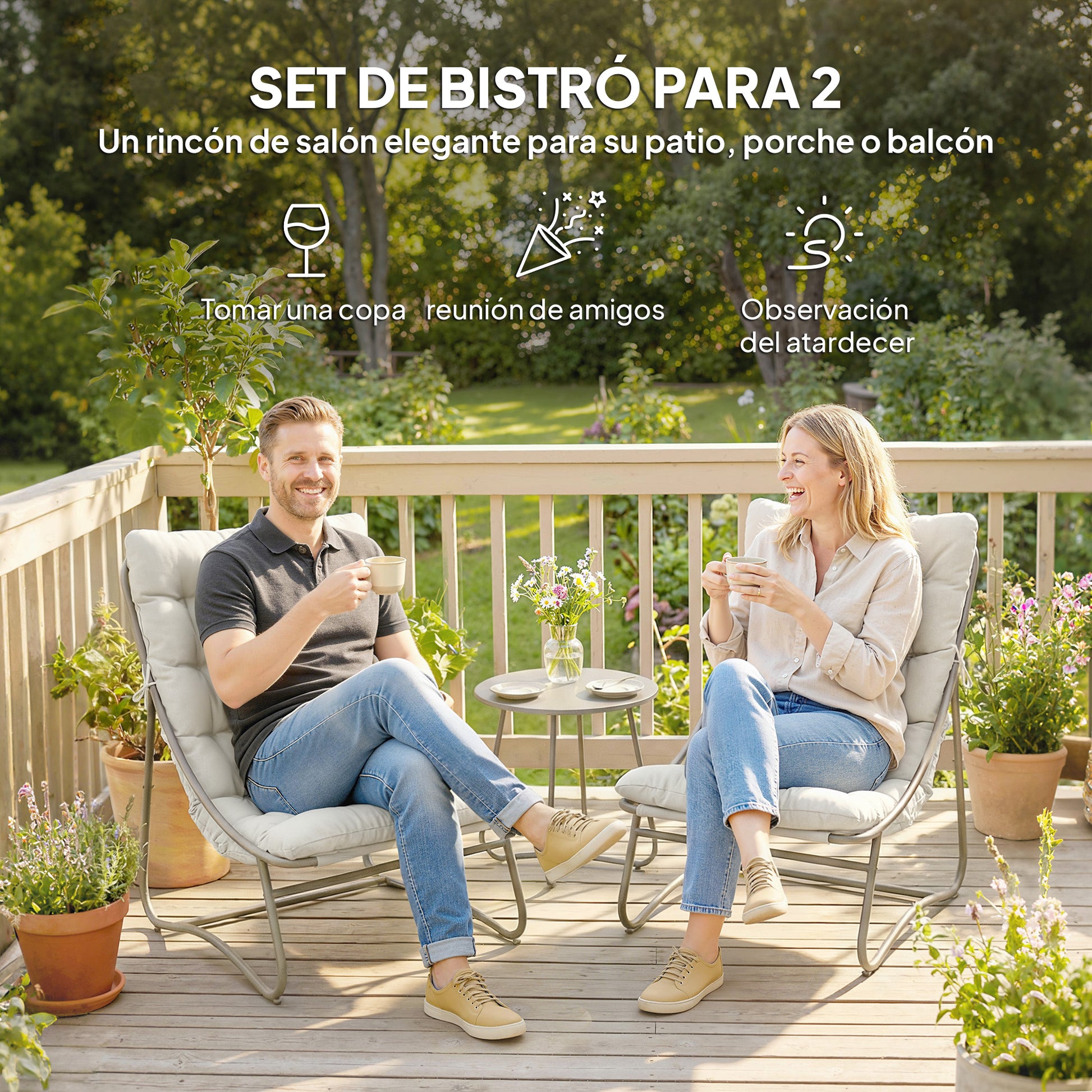 Outsunny Conjunto De Mesa Y Sillas De Terraza Exterior De 3 Piezas_3