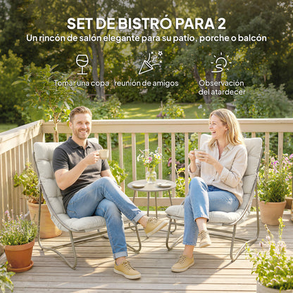 Outsunny Conjunto De Mesa Y Sillas De Terraza Exterior De 3 Piezas_3