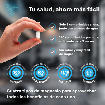 Magnesio Complex Bisglicinato Citrato Taurato y Malato Sevens Nutrition 180 cápsulas