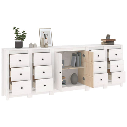 Aparador De Madera Maciza De Pino Blanco 230 X 35 X 80 Cm_3