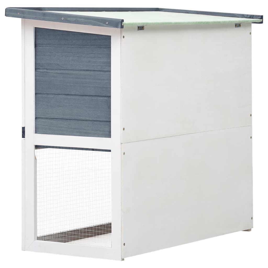 Vidaxl Jaula Conejera Con 1 Puerta Madera Gris_3