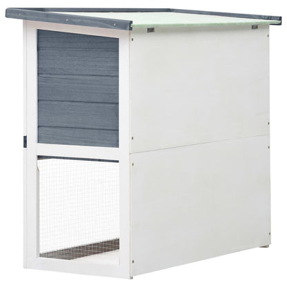Vidaxl Jaula Conejera Con 1 Puerta Madera Gris_3