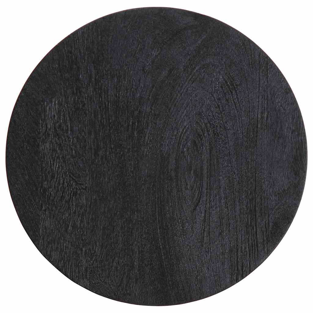 Mesa Auxiliar Madera Maciza De Mango Negra Ø33x50 Cm_2
