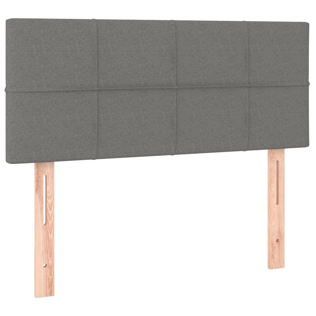 Cama Box Spring Con Colchón Y Led Tela Gris Oscuro 80x200 Cm / Vetonek_5