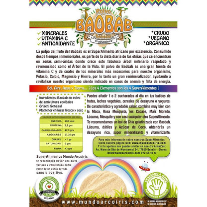Baobab ecológico en polvo Mundo ArcoIris  1 kg