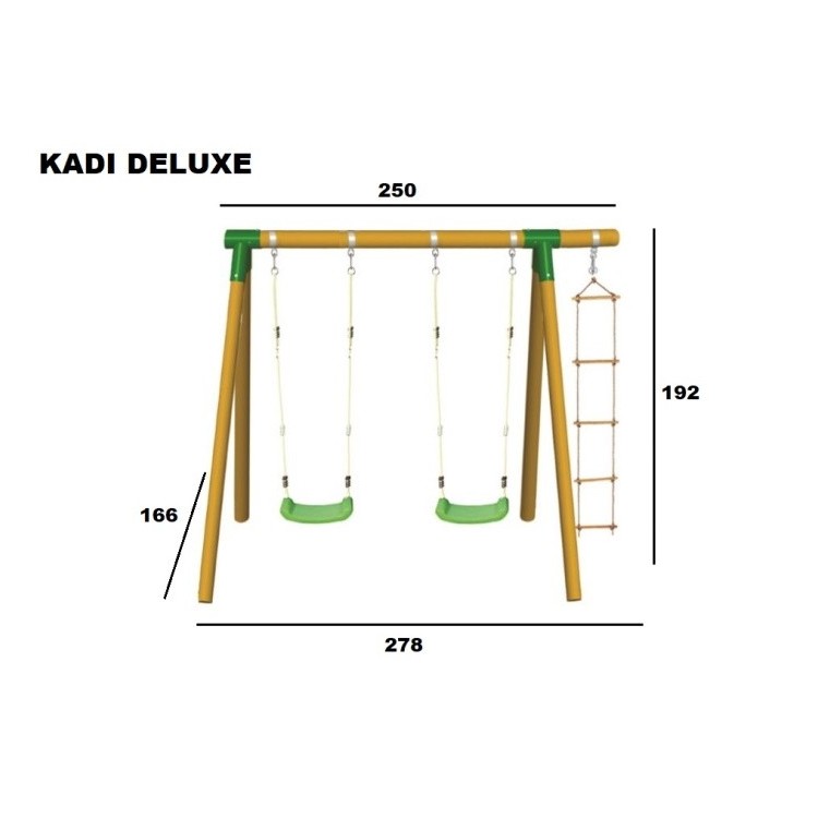 Columpio Doble De Madera Redonda Masgames Kadi L Deluxe._2
