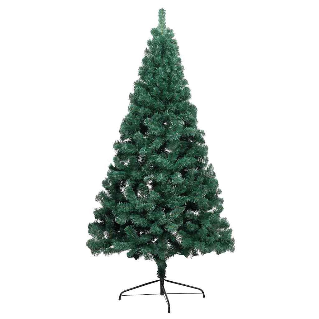 Vidaxl Medio Árbol De Navidad Con Luces Y Bolas Verde 180 Cm_3