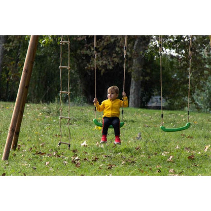 Columpio Doble De Madera Redonda Masgames Kibo Xl Deluxe.