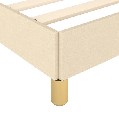 Estructura De Cama Con Cabecero De Tela Color Crema 200x200 Cm / Vetonek_5