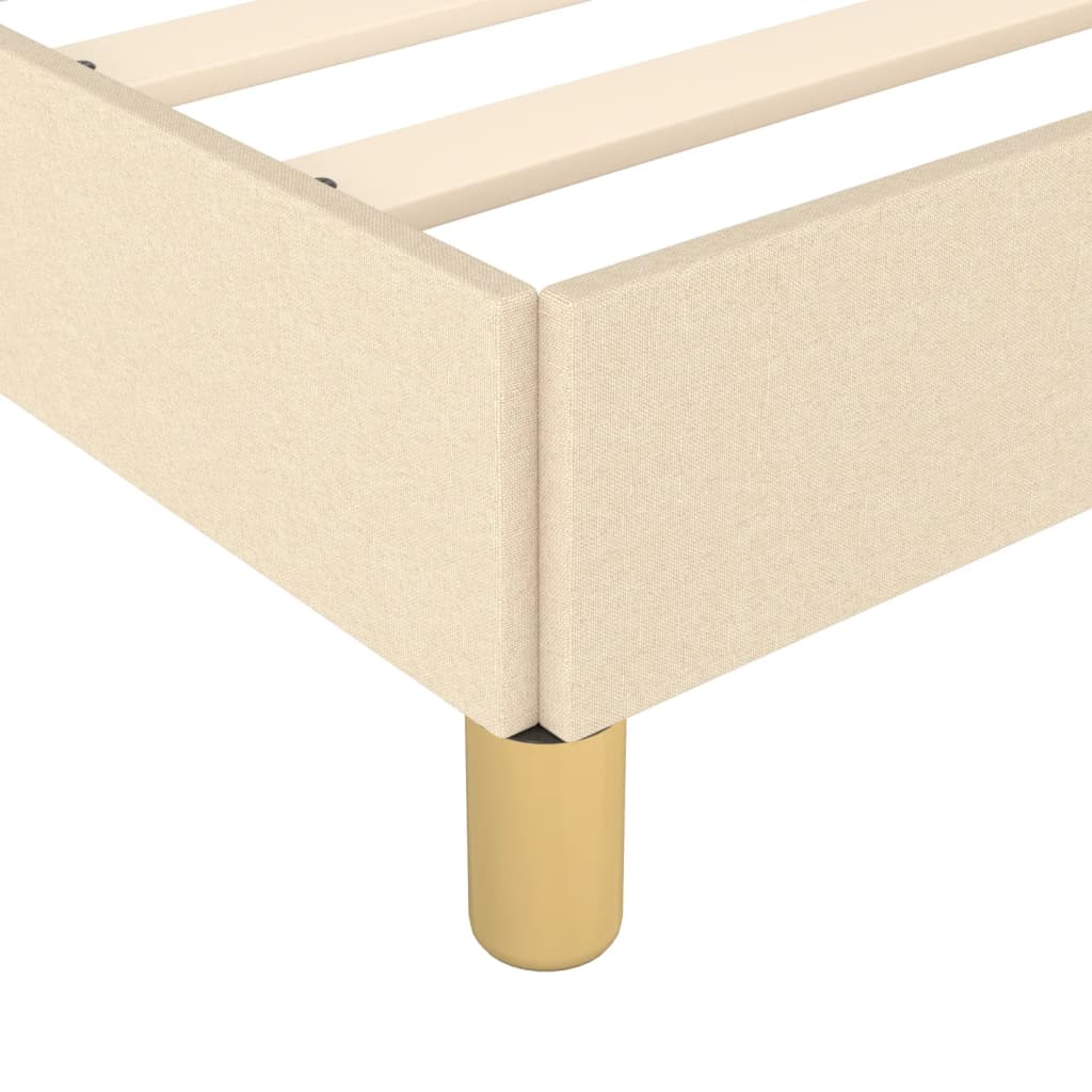 Estructura De Cama Con Cabecero De Tela Color Crema 80x200 Cm / Vetonek_4