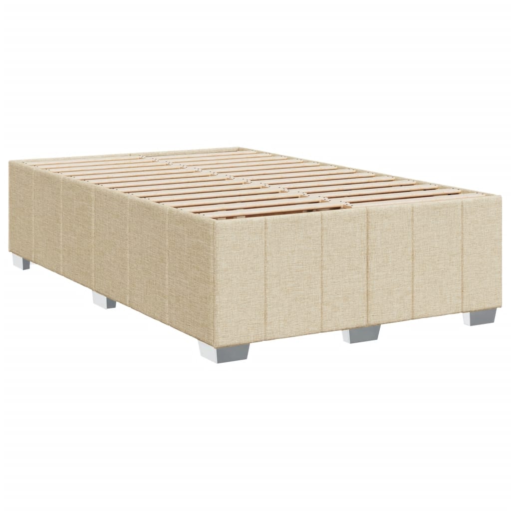 Cama Box Spring Con Colchón Tela Color Crema 120x200 Cm / Vetonek_5