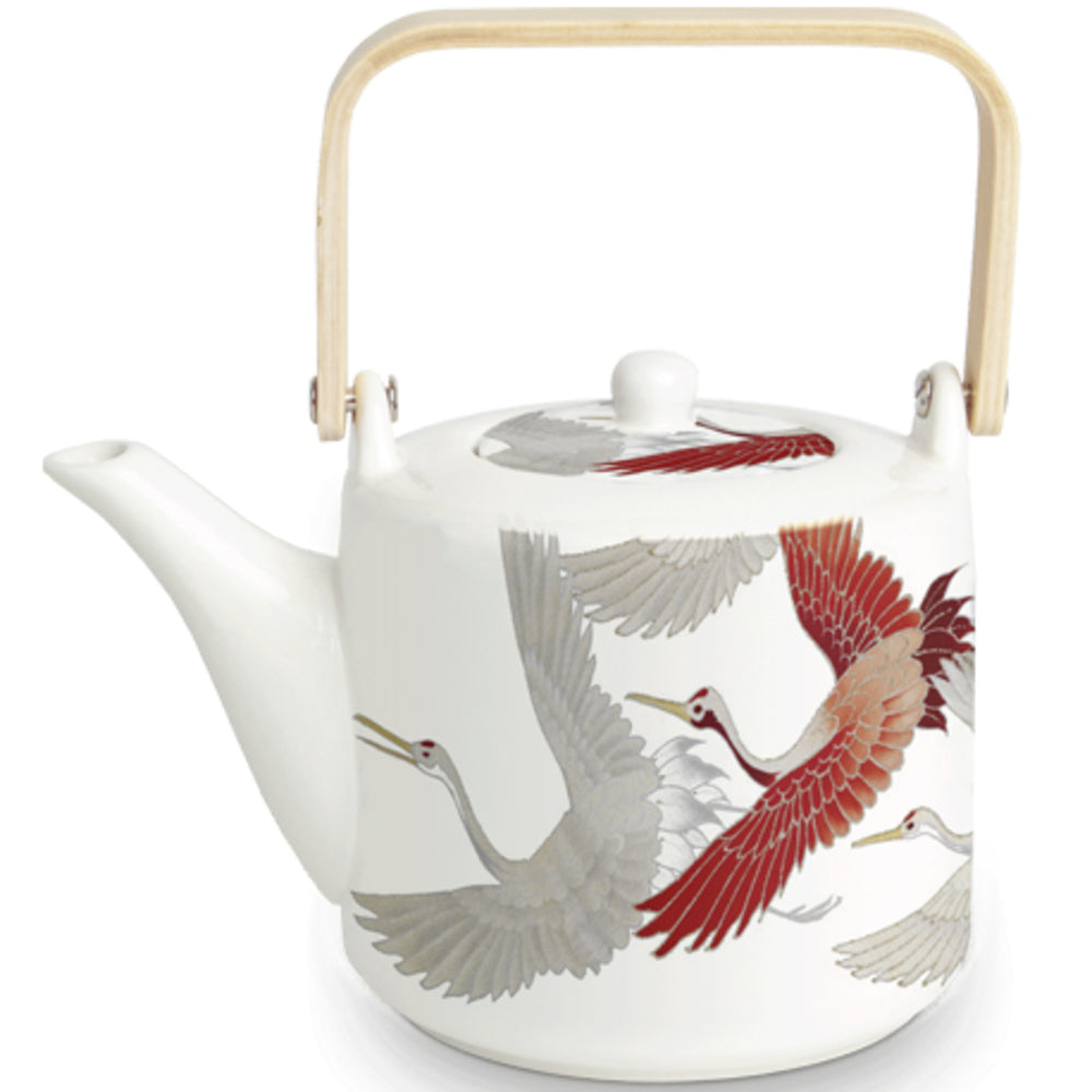 Tetera De Porcelana Grullas - 600ml_0