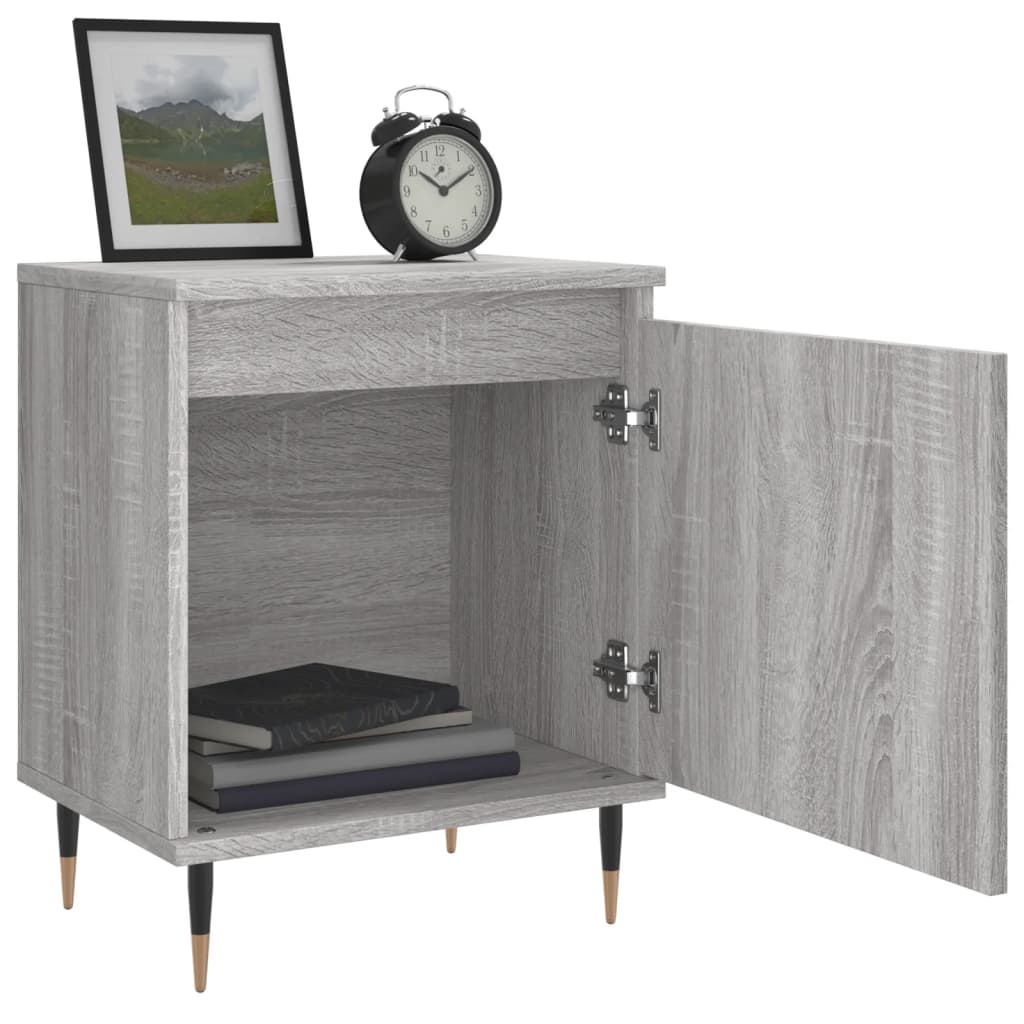 Mesita De Noche Madera De Ingeniería Gris Sonoma 40x30x50 Cm_2