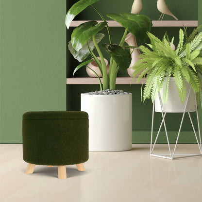 Well Home Taburete De Almacenamiento 100% Poliéster Ø40x37cm De 18l Color Verde_2
