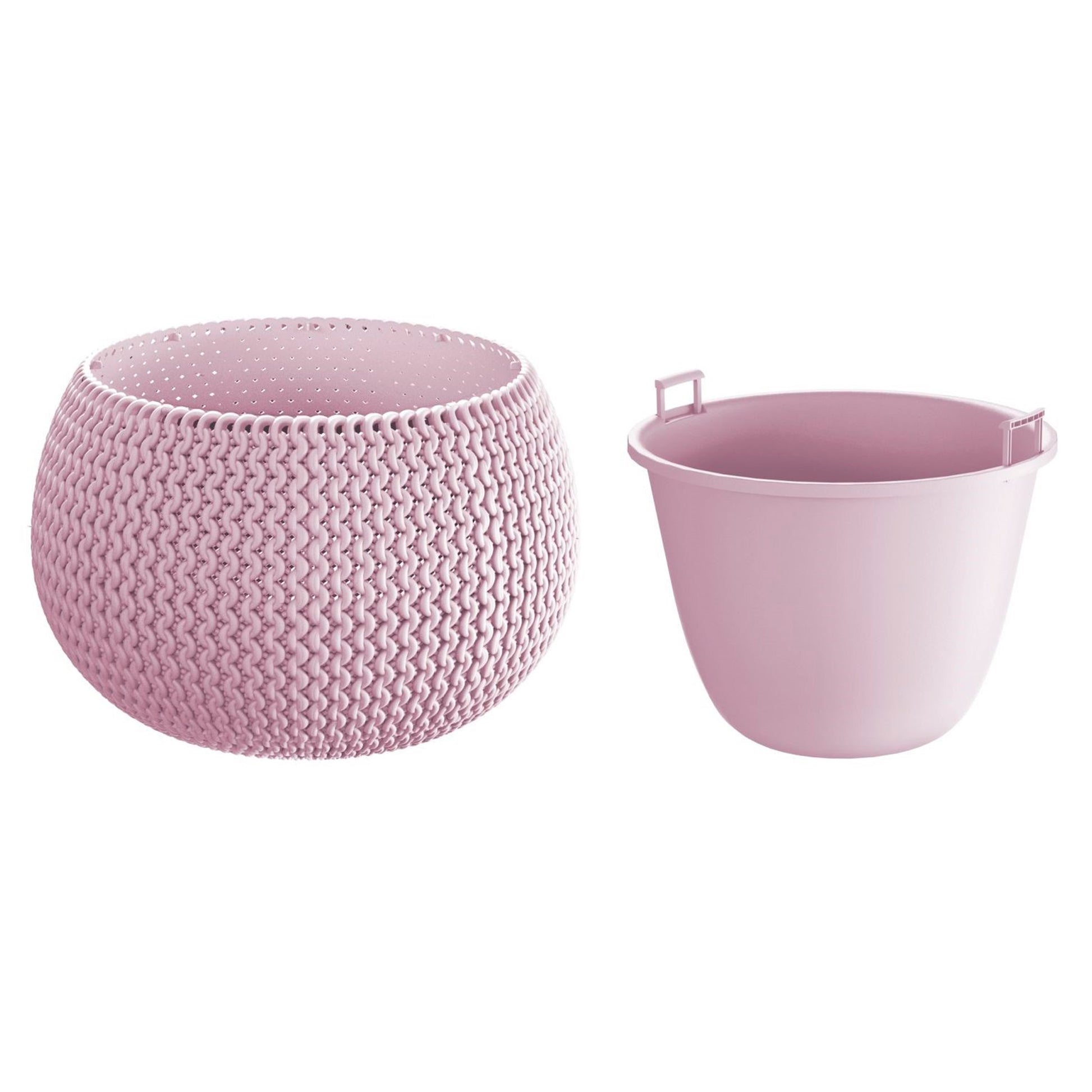 Maceta Redonda Con Deposito Splofy Bowl De Plastico En Color Violeta 47,8 (largo) X 47,8 (ancho) X 30 (altura) Cm_0