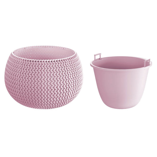 Maceta Redonda Con Deposito Splofy Bowl De Plastico En Color Violeta 47,8 (largo) X 47,8 (ancho) X 30 (altura) Cm_0