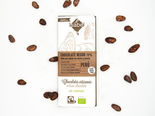 Tableta Bean To Bar Bio chocolate negro, 75% cacao_0