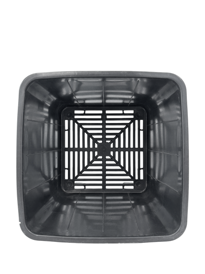 Maceta Cuadrada Negra Elevada 24,5 X 25,2 X 24,5 Cm (10 L)  – Drenaje Y Aireación Óptimos