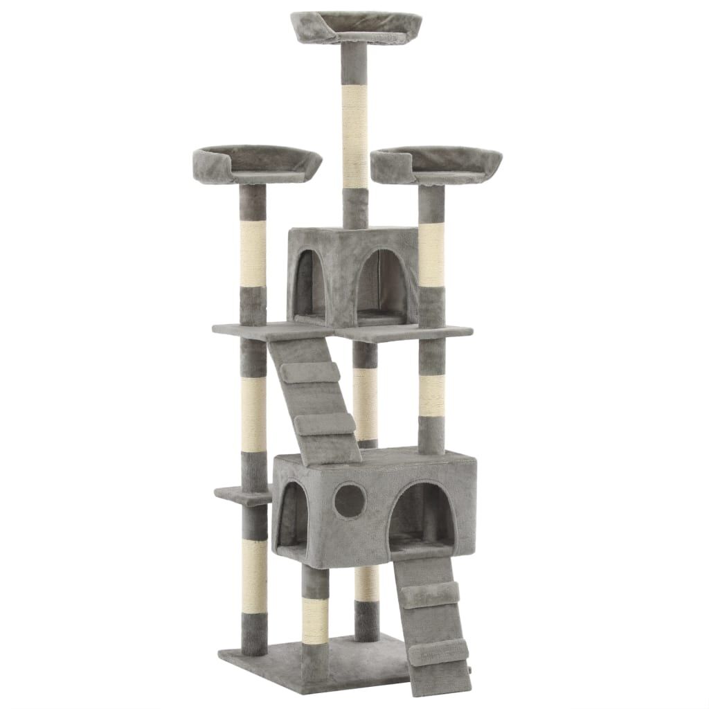 Vidaxl Rascador Para Gatos Con Poste Rascador De Sisal 170 Cm Gris_0