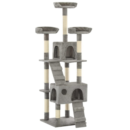 Vidaxl Rascador Para Gatos Con Poste Rascador De Sisal 170 Cm Gris_0