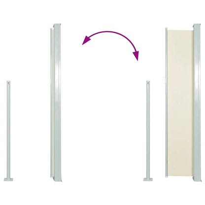 Vidaxl Toldo Lateral Retráctil De Jardín Crema 100x500 Cm_4