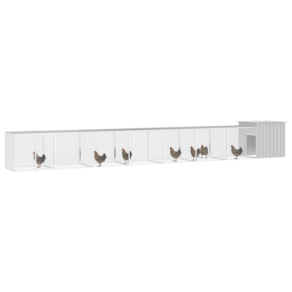Vidaxl Gallinero De Acero Galvanizado Gris 800x91x100 Cm_1