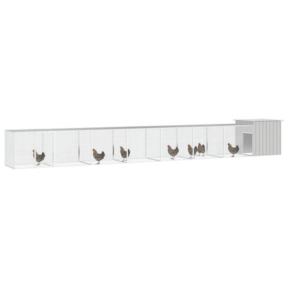Vidaxl Gallinero De Acero Galvanizado Gris 800x91x100 Cm_1