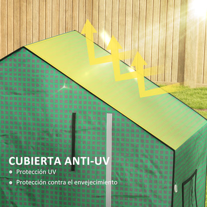 Outsunny Cubierta De Invernadero 140x73x190 Cm Con Ventana Anti-uv Verde_4