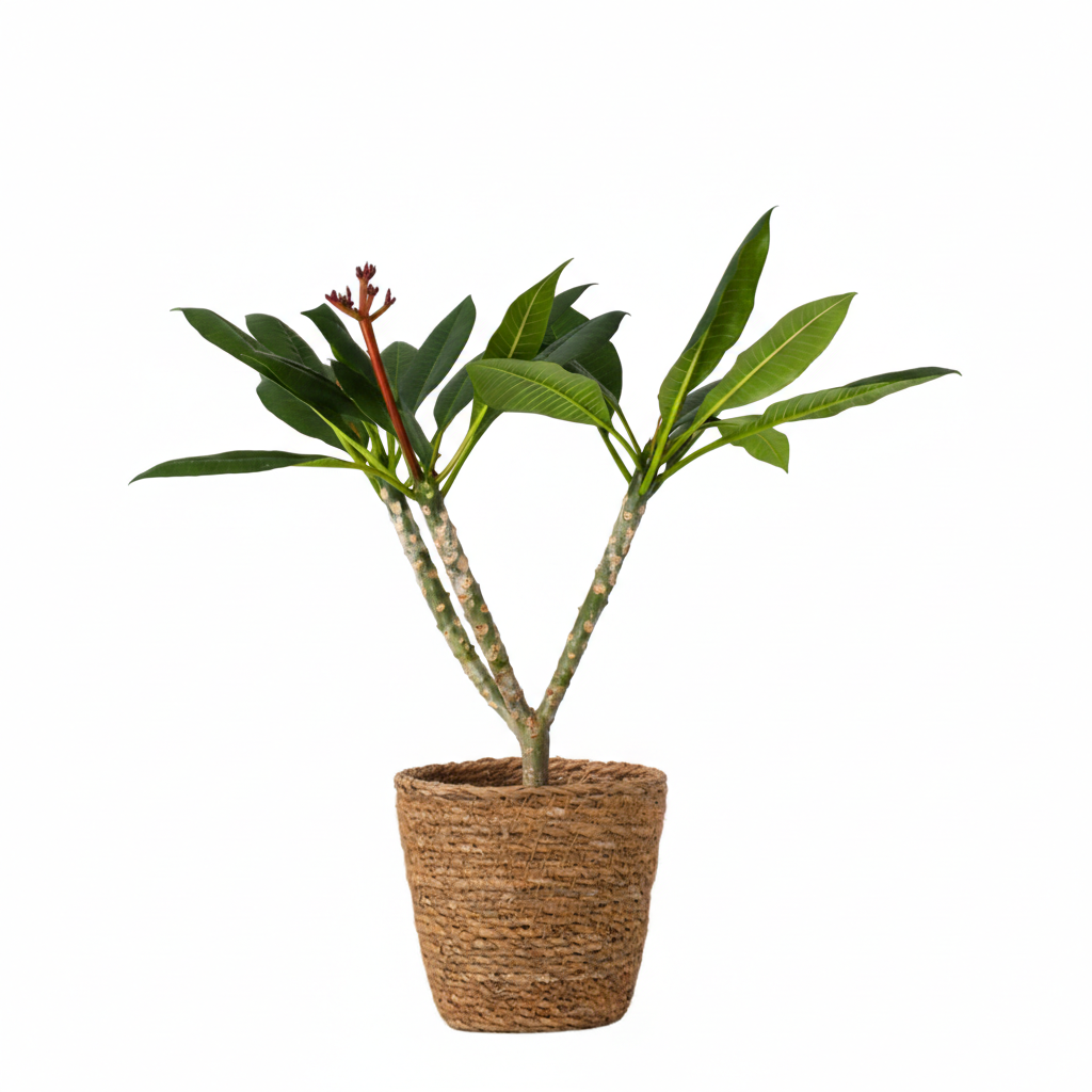 Frangipani - Plumeria Rubra 'blanco' - Incluye Cesta - Altura 55-70cm - ⌀17cm_0