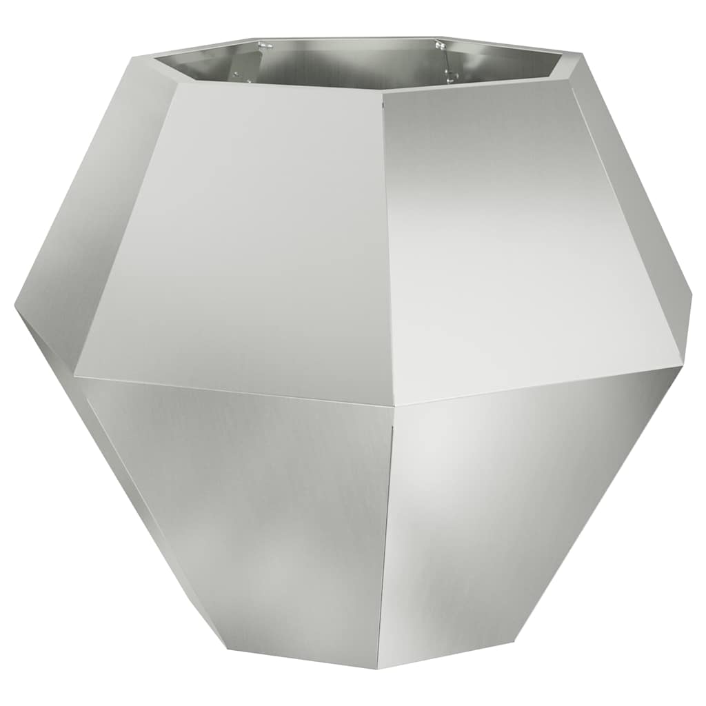 Jardinera 2 Pcs Plateado 75 X 75 X 60 Cm Acero Galvanizado_4
