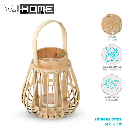 Well Home - Farol rania De Ratán 14x16cm