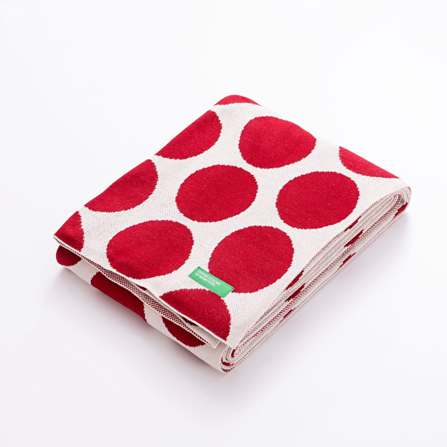 Manta 140x190cm 100% Acrilico 1000gr Topos Rojos Benetton_1