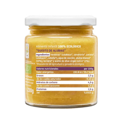 Pack 12x Tarrito BIO Guisito de alubias Smileat, 230 g