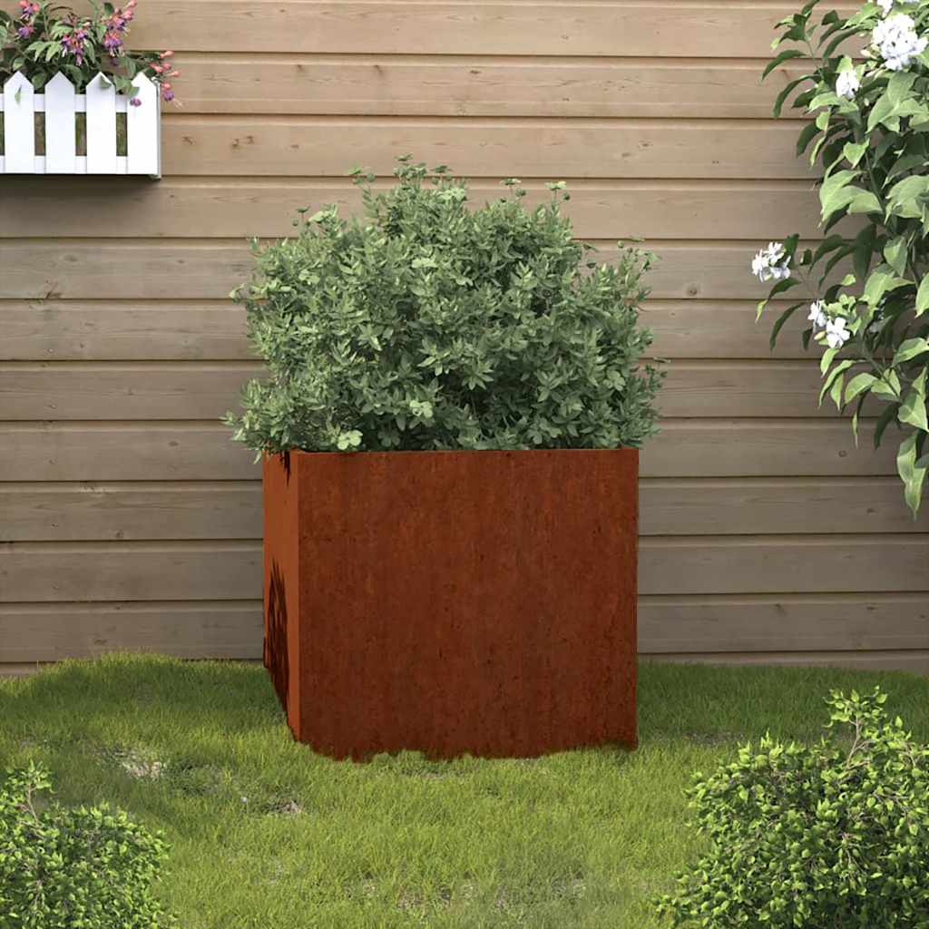Jardinera De Acero Corten 42x40x39 Cm_1