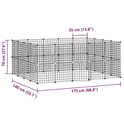 Vidaxl Jaula Para Mascotas De 36 Paneles Puerta Acero Negro 35x35 Cm_3