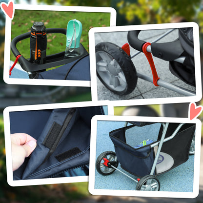 Pawhut Carrito Para Perros Plegable Con Cesta De Almacenaje 75x45x97 Cm Azul_3