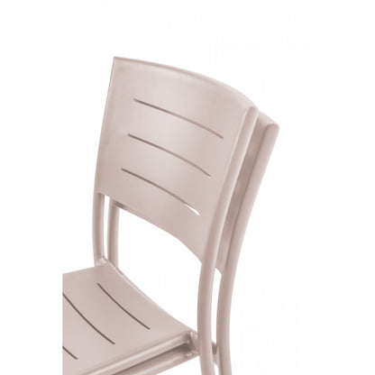 Juego De 4 Sillas Apilables De Jardín De Aluminio Color Topo Nuez Moscada Inari -muebles De Jardín -45x59,5xh84cm_4