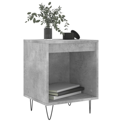 Mesita De Noche Madera De Ingeniería Gris Hormigón 40x35x50 Cm_1