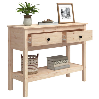 Mesa Consola Madera Maciza De Pino 100x35x75 Cm_3