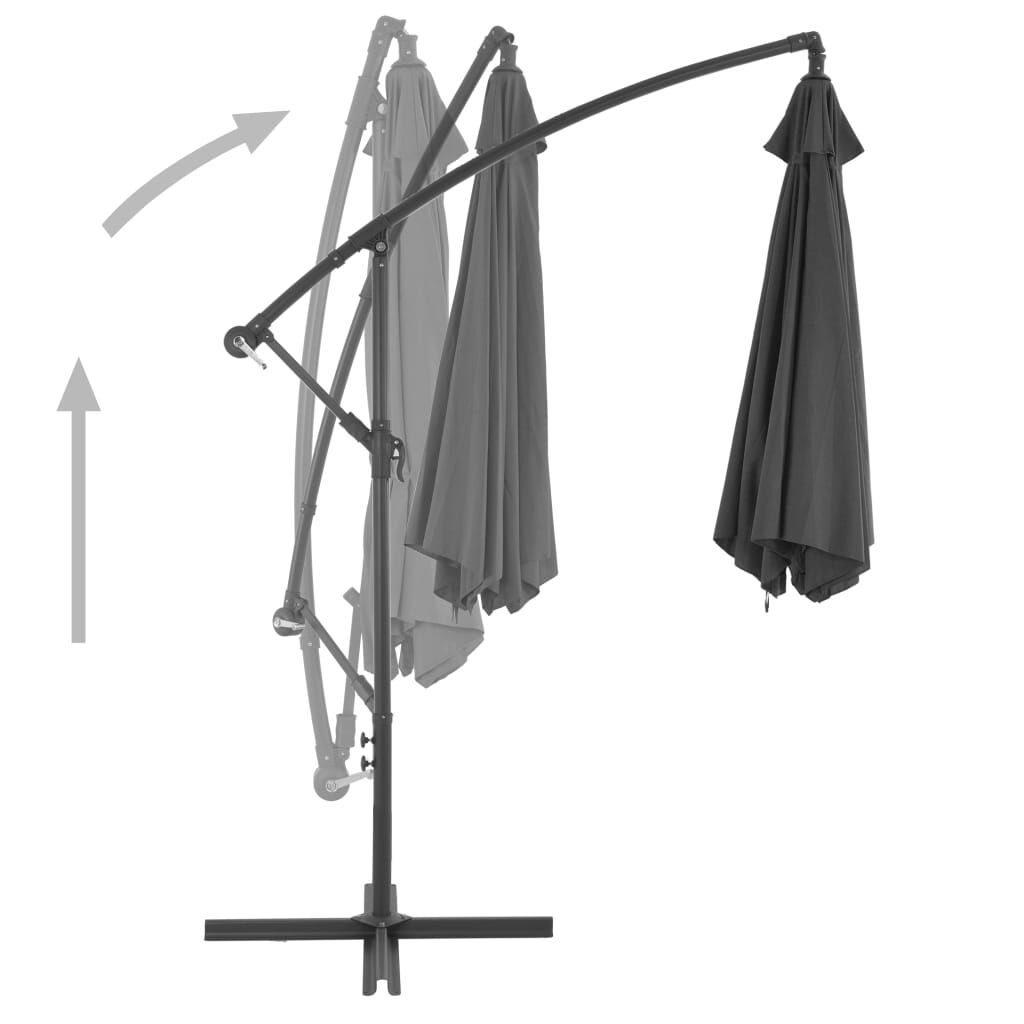 Vidaxl Sombrilla Voladiza Con Poste De Aluminio Gris Antracita 300 Cm_3