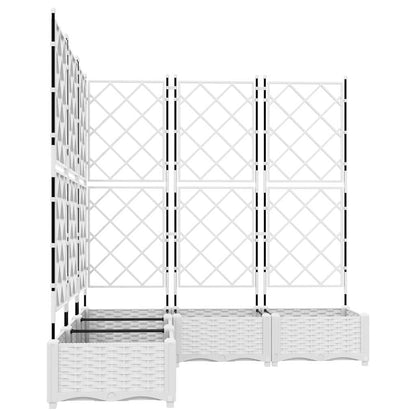 Vidaxl Maceta De Jardín Con Enrejado 5 Pcs Blanco 120 X 120 X 125.5 Cm_4