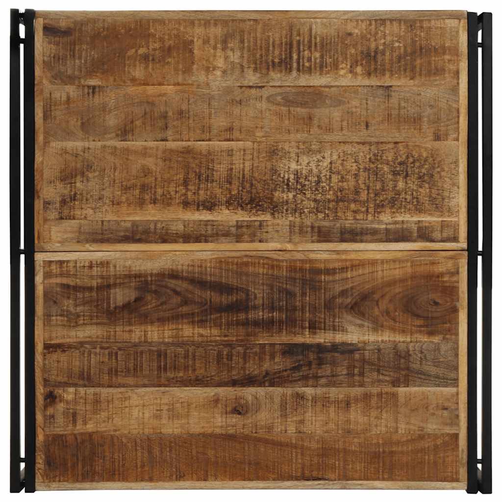 Mesa De Centro De Madera Maciza De Mango Rugosa 100x100x35 Cm_2