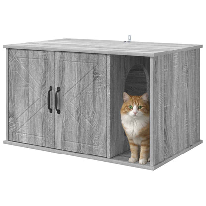 Casa Para Gatos Gris Sonoma 85 X 55 X 50 Cm_2