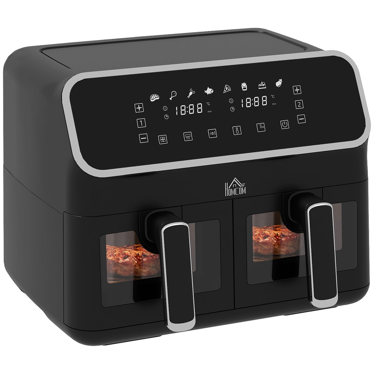 Homcom Freidora De Aire 8l 2700w Con 2 Cestas 8 Programas Pantalla Digital_0