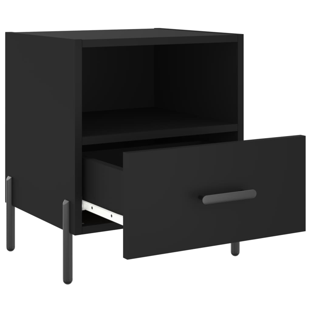 Mesitas De Noche 2 Uds Madera Ingeniería Negro 40x35x47,5 Cm_3