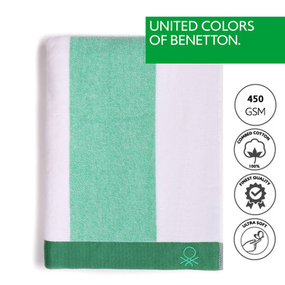 Set 2 Toalla De Playa 90x160cm 450gsm Terry 100%algodon Verde Casa Benetton_3